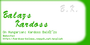 balazs kardoss business card